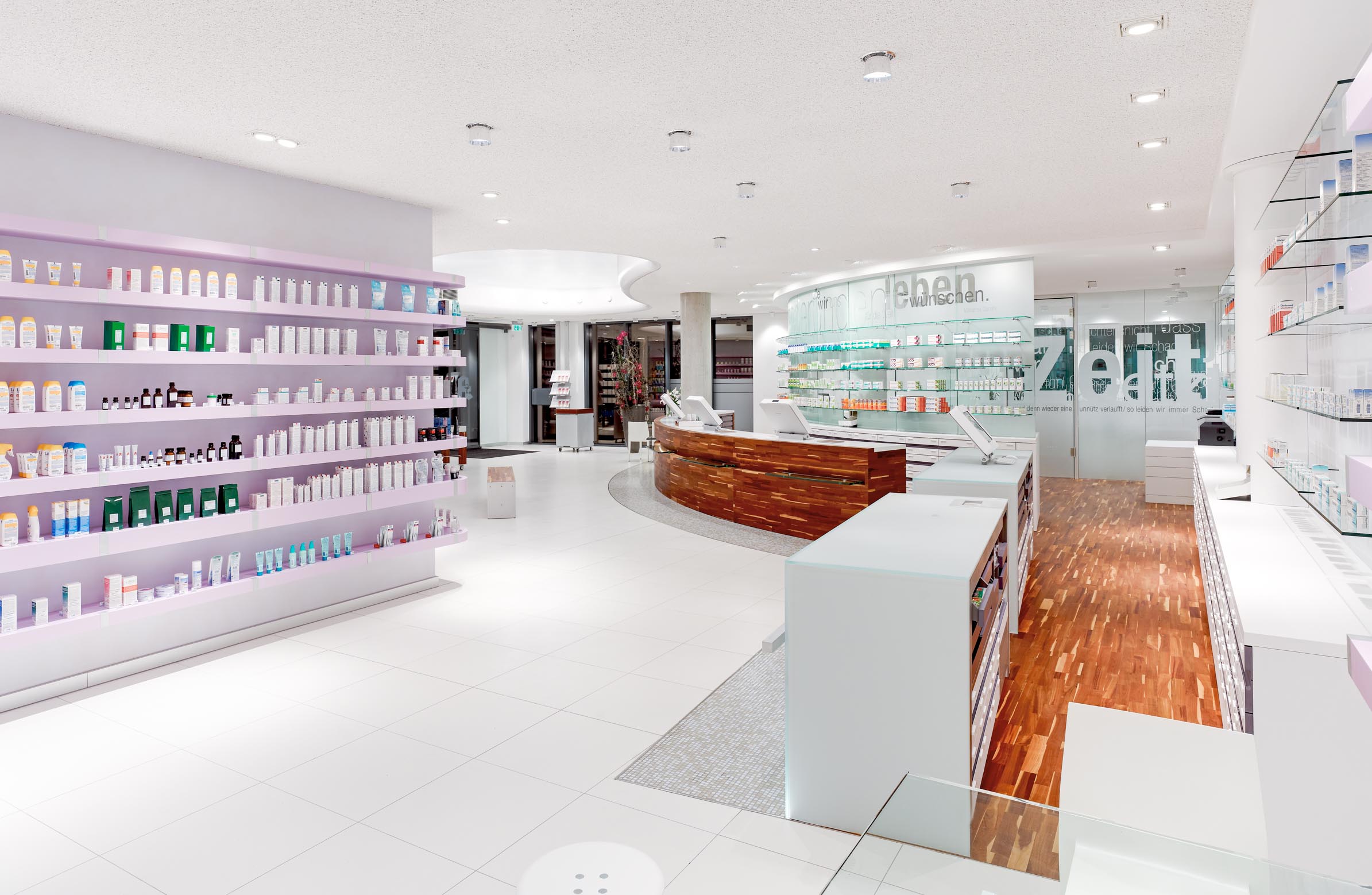 Prescription counters and self-service area