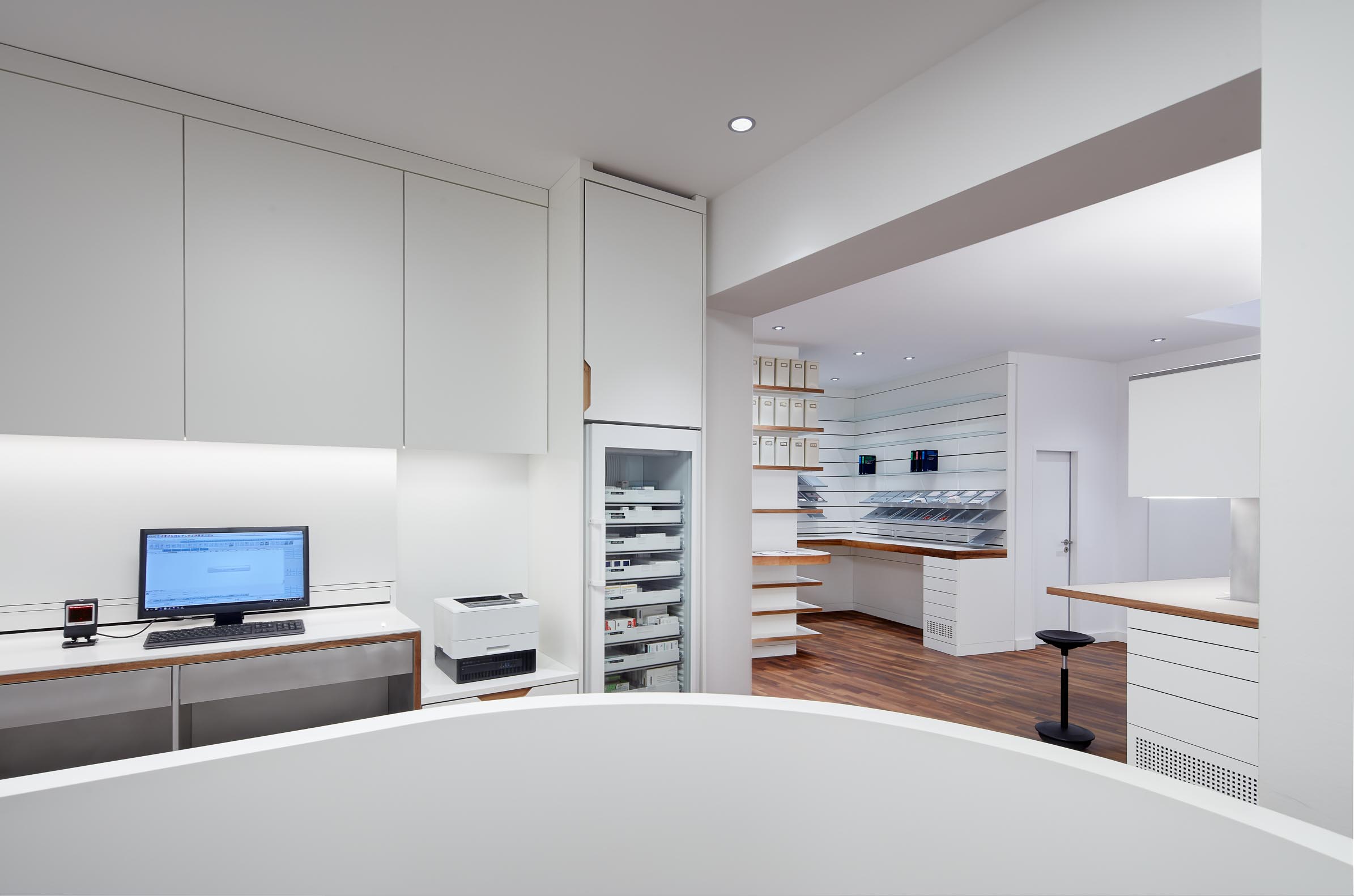 Working area and herbal compounding section