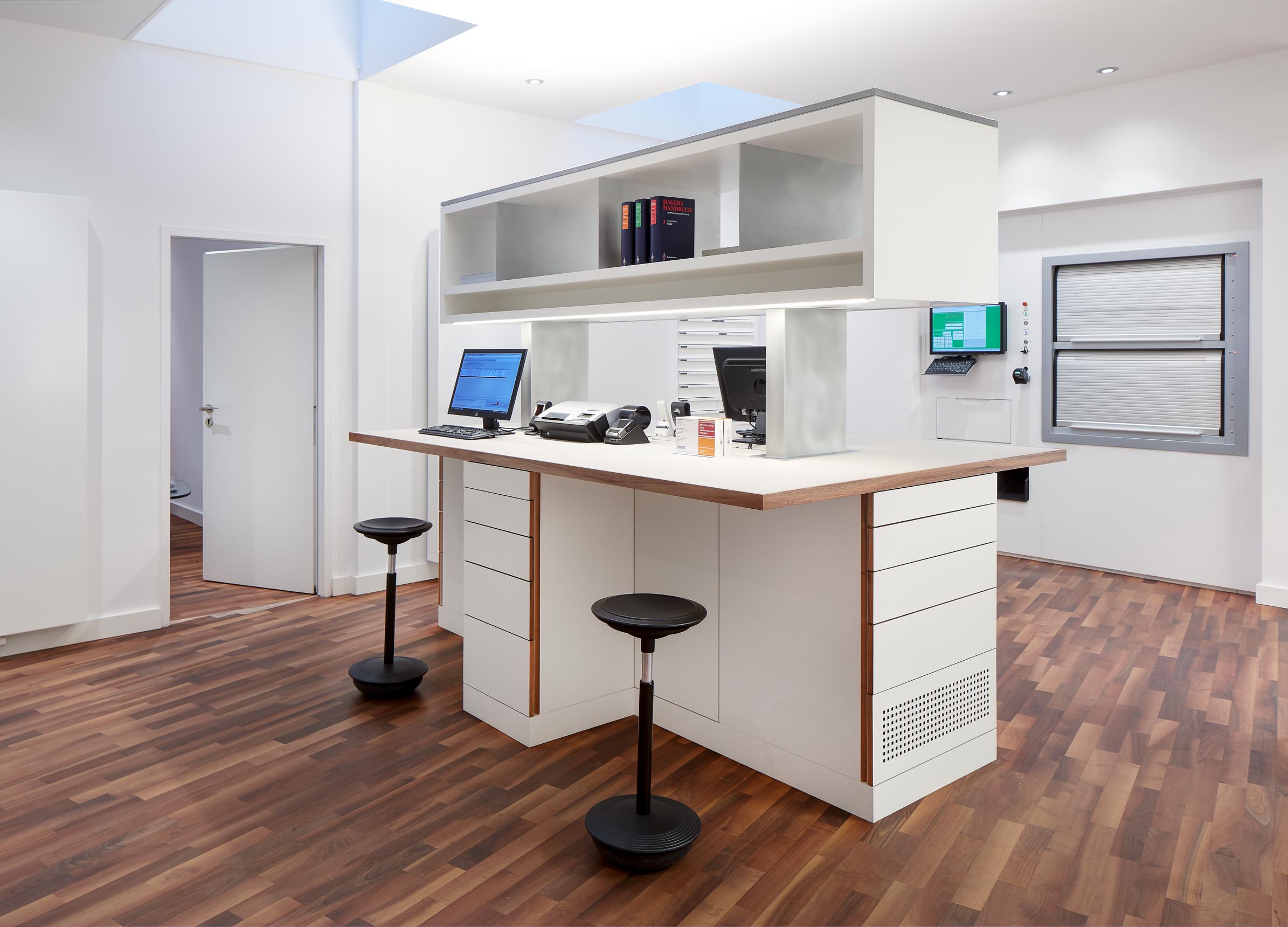 Workstation beside the automated storage robot
