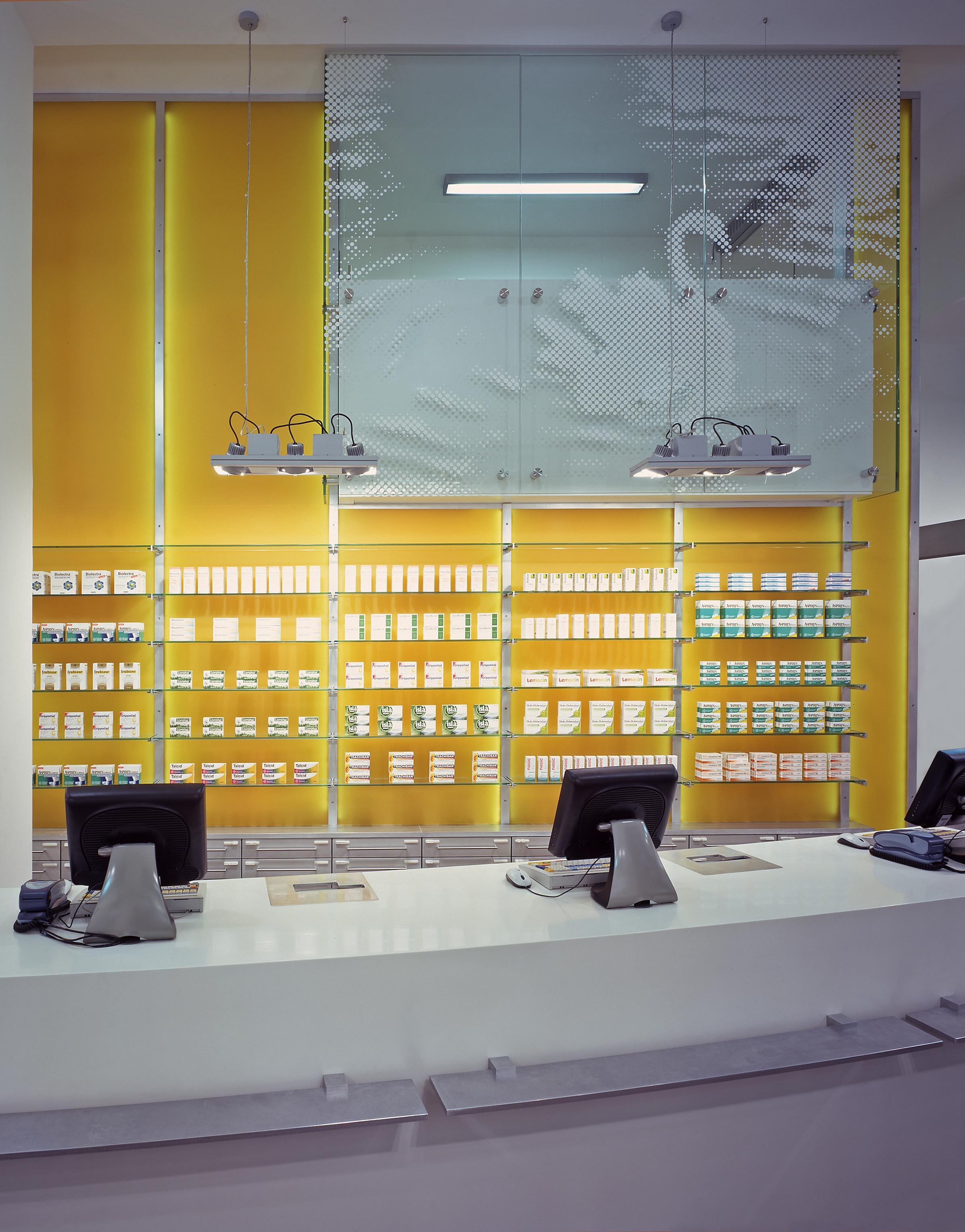 Elevated compounding laboratory on the first floor