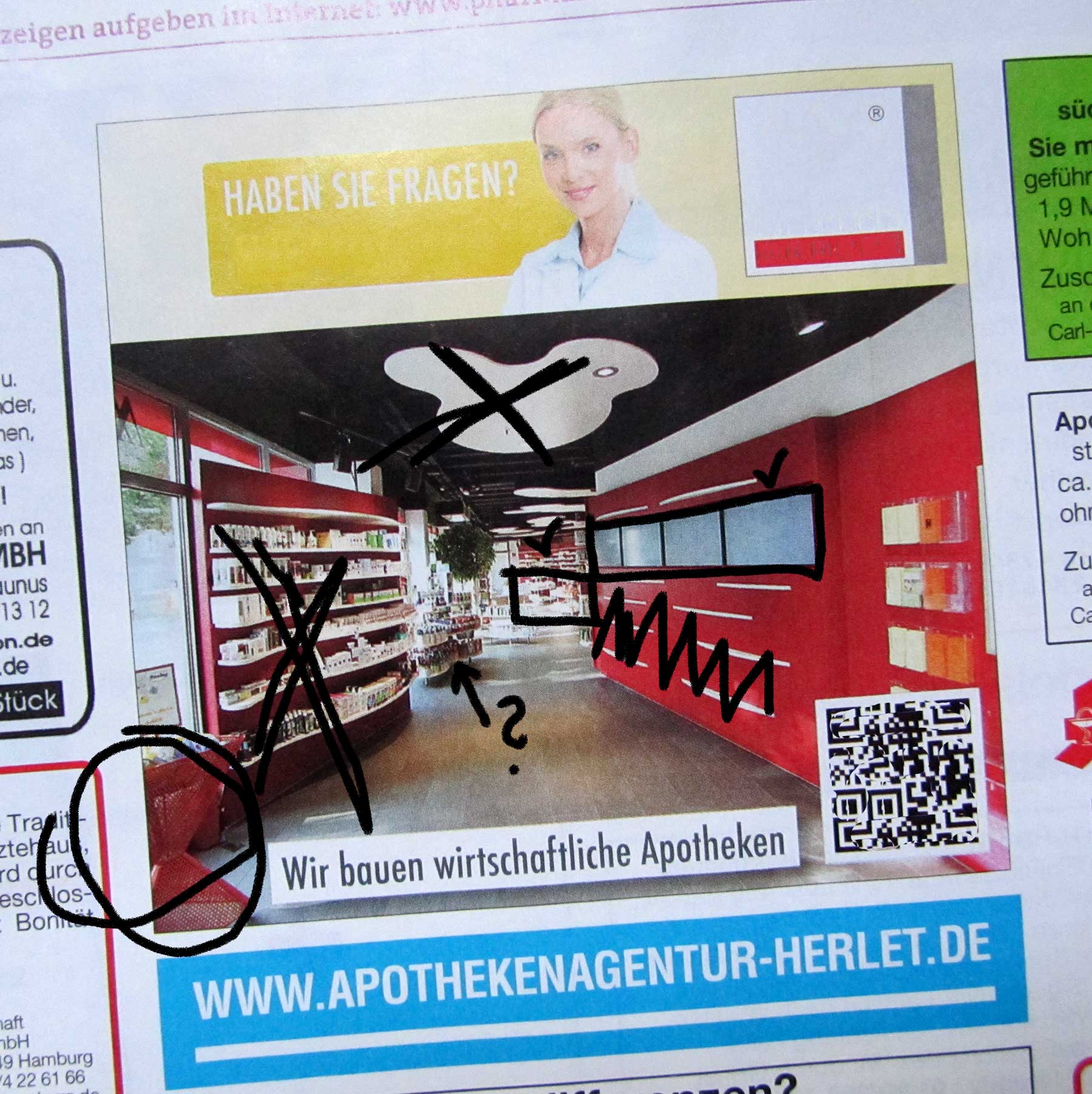 Upcycling title image with highlighted pharmacy advertisement