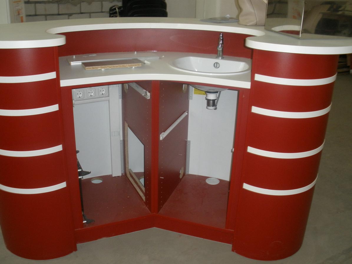 Old red dispensing counter