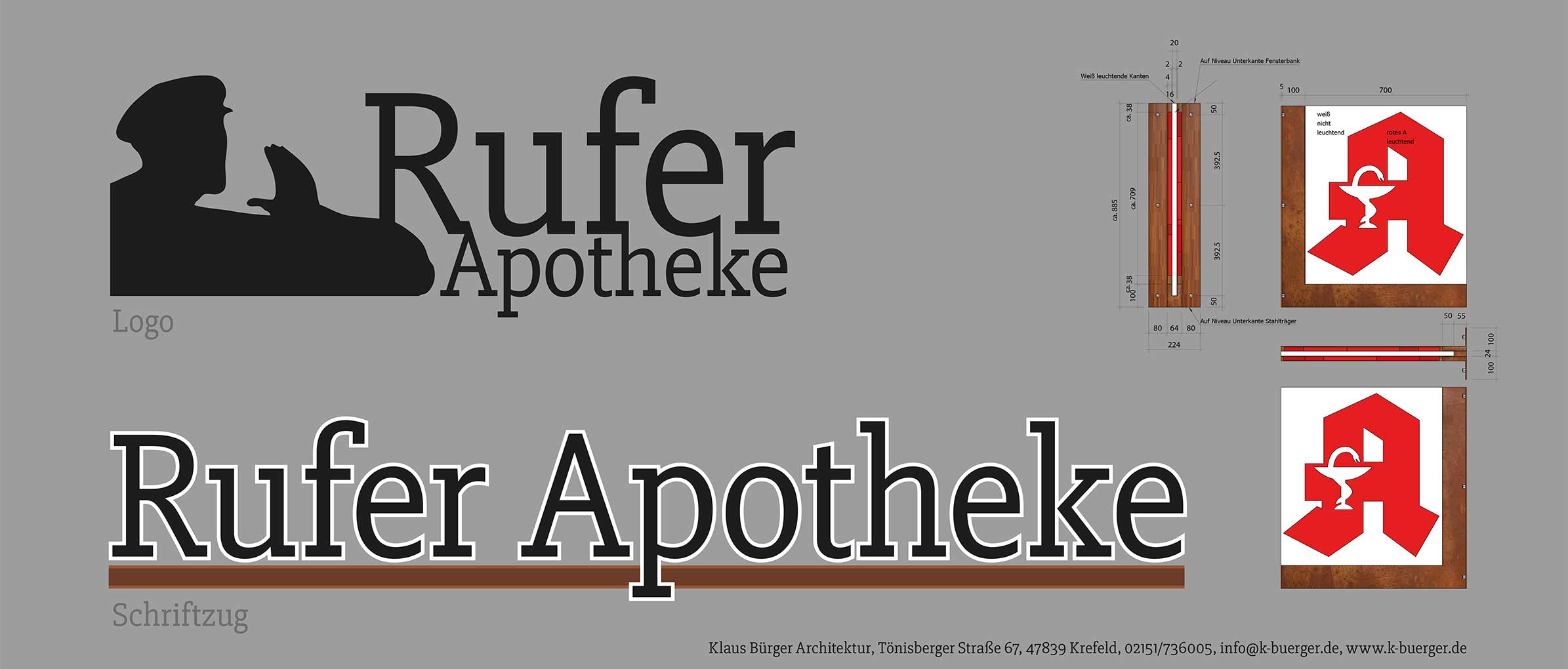 Logo design and lettering for Rufer Pharmacy