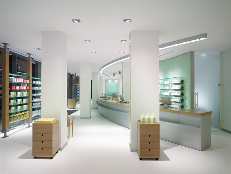Apotheke am Theater, Offizin, fugenloser Kunststoffboden